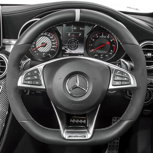Steering Wheel Cover Kits for Mercedes Benz AMG GT C63 CLA45 E63 GLE63 C190 W205 C117 C218 W213 X253 W166 W222 R172 2015-2020