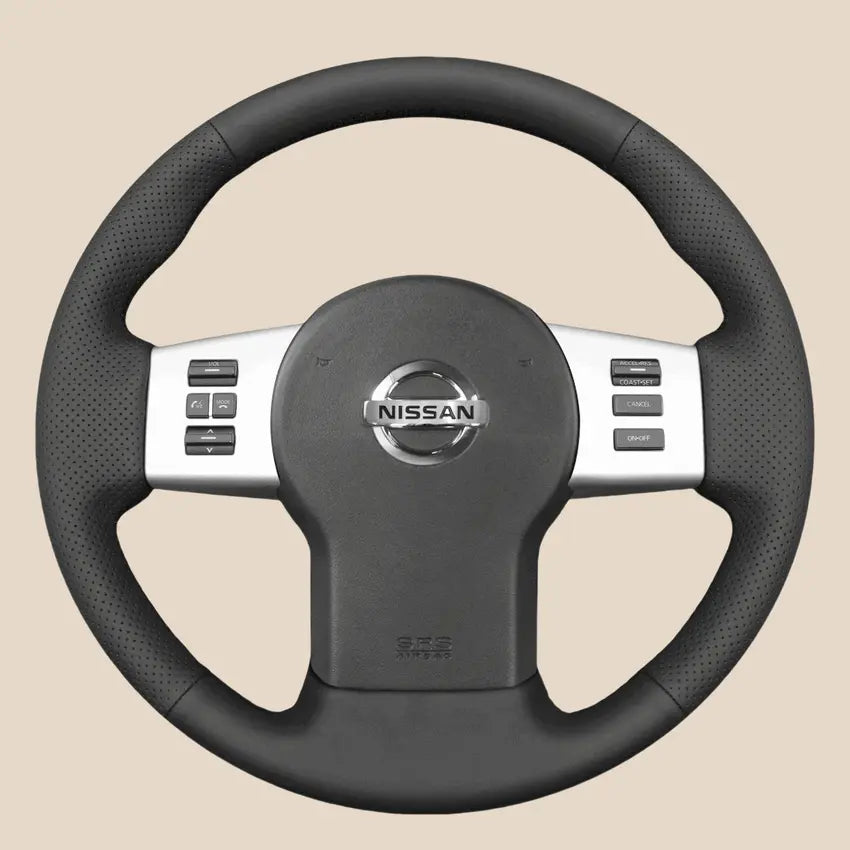 Leather Steering Wheel Cover For Nissan Frontier, Pathfinder III, Xterra, Navara (2005-2021)