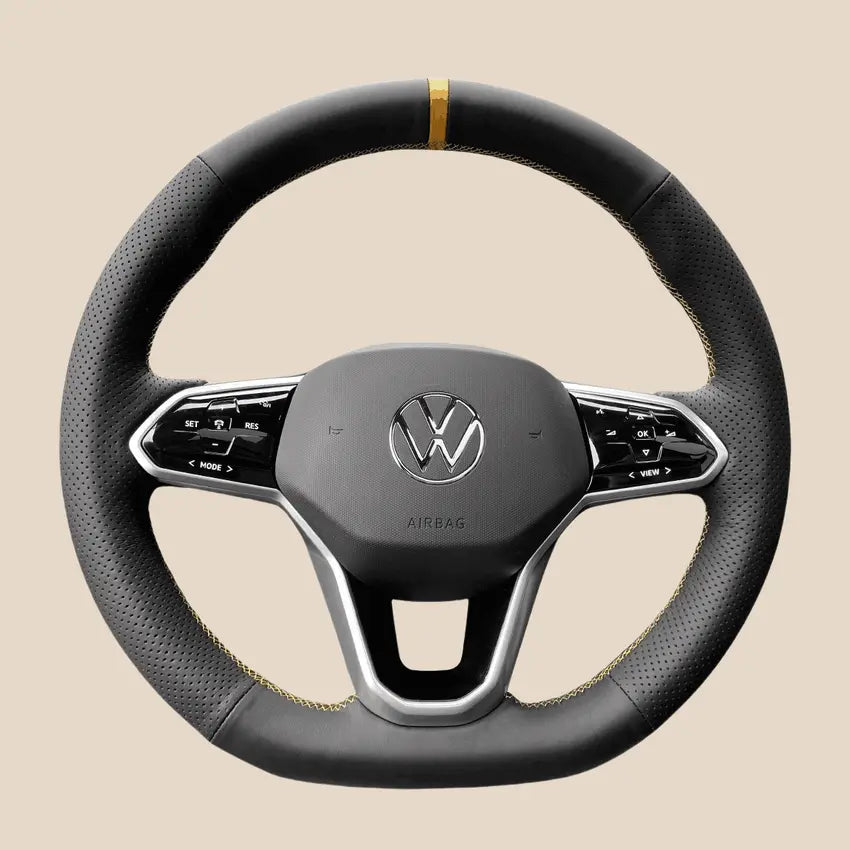 VALCLA 2 Pezzi Auto Coprivolante per Volkswagen VW T-ROC Crossover R-Line Cabriolet, Antiscivolo Traspirante Protezione Volante Segmentata in Pelle Scamosciata, Accessori Interni Auto,A Black VALCLA 2 Pezzi Auto Coprivolante per Volkswagen VW T-ROC Crossover R-Line Cabriolet, Antiscivolo Traspirante Protezione Volante Segmentata in Pelle Scamosciata, Accessori Interni Auto,A Black