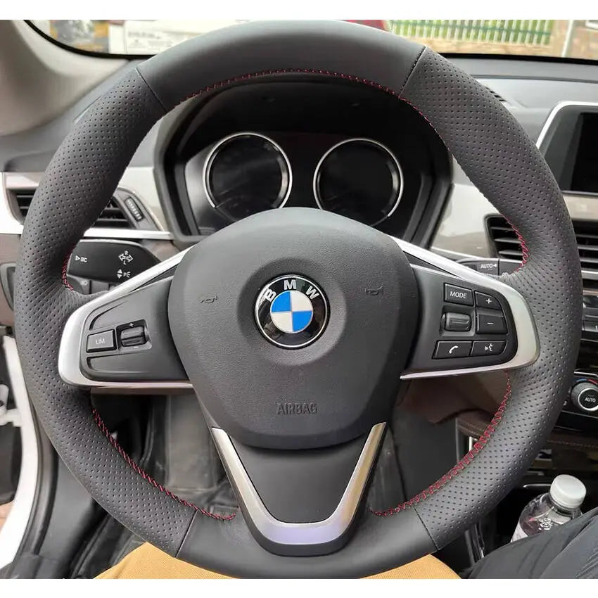 Autostuurhoes DIY Auto Stuurhoes Voor BMW X1 F48 2016-2021X2 F39 2018-2021 Auto Interieur Accessoires Steering Wrap Auto Stuurwiel Sleeve(Zwart Autostuurhoes DIY Auto Stuurhoes Voor BMW X1 F48 2016-2021X2 F39 2018-2021 Auto Interieur Accessoires Steering Wrap Auto Stuurwiel Sleeve(Zwart