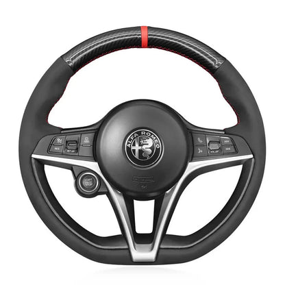 Strisce decorative in plastica ABS, stile fibra di carbonio per volante, allestimento, accessorio auto per Alfa Romeo Giulia e Stelvio Strisce decorative in plastica ABS, stile fibra di carbonio per volante, allestimento, accessorio auto per Alfa Romeo Giulia e Stelvio