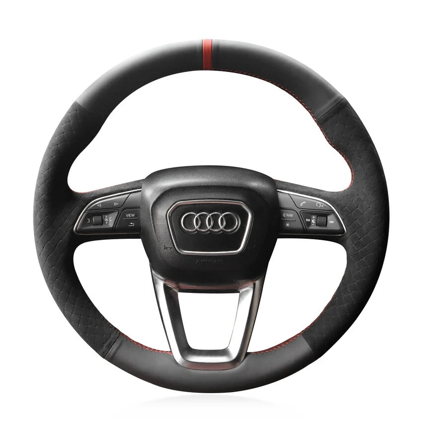 Kits de fundas para volante para Audi A3 A4 A5 S3 S4 S5 RS3 RS4 RS5 Q2 SQ2 Q3 RSQ3 Q5 SQ5 Q7 SQ7 Q8 SQ8 RSQ8 2015-2022