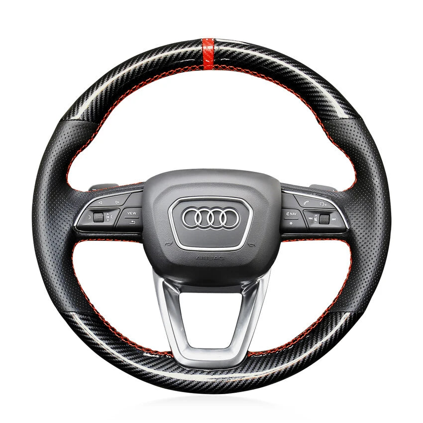 Kits de fundas para volante para Audi A3 A4 A5 S3 S4 S5 RS3 RS4 RS5 Q2 SQ2 Q3 RSQ3 Q5 SQ5 Q7 SQ7 Q8 SQ8 RSQ8 2015-2022