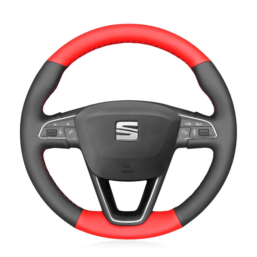シート レオン イビサ アルハンブラ アロナ アテカ タラコ トレド 2013-2022年式用ステアリングホイールカバーキット