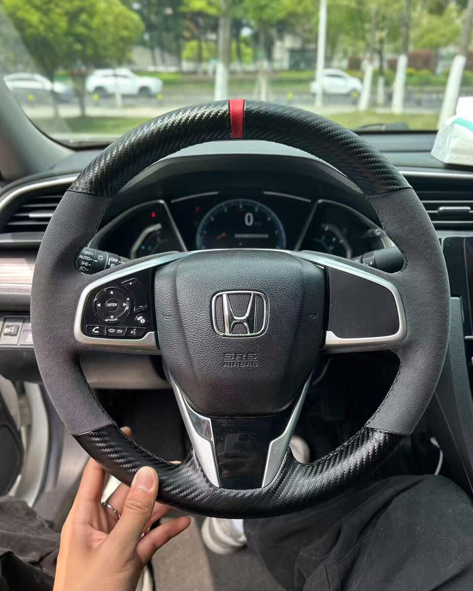 ホンダシビック steering wheel cover installed
