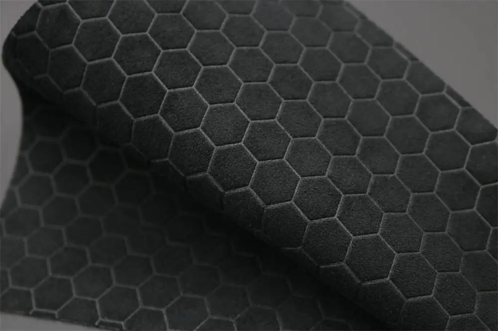 Hexagon texture detail on Italian Alcantara material
