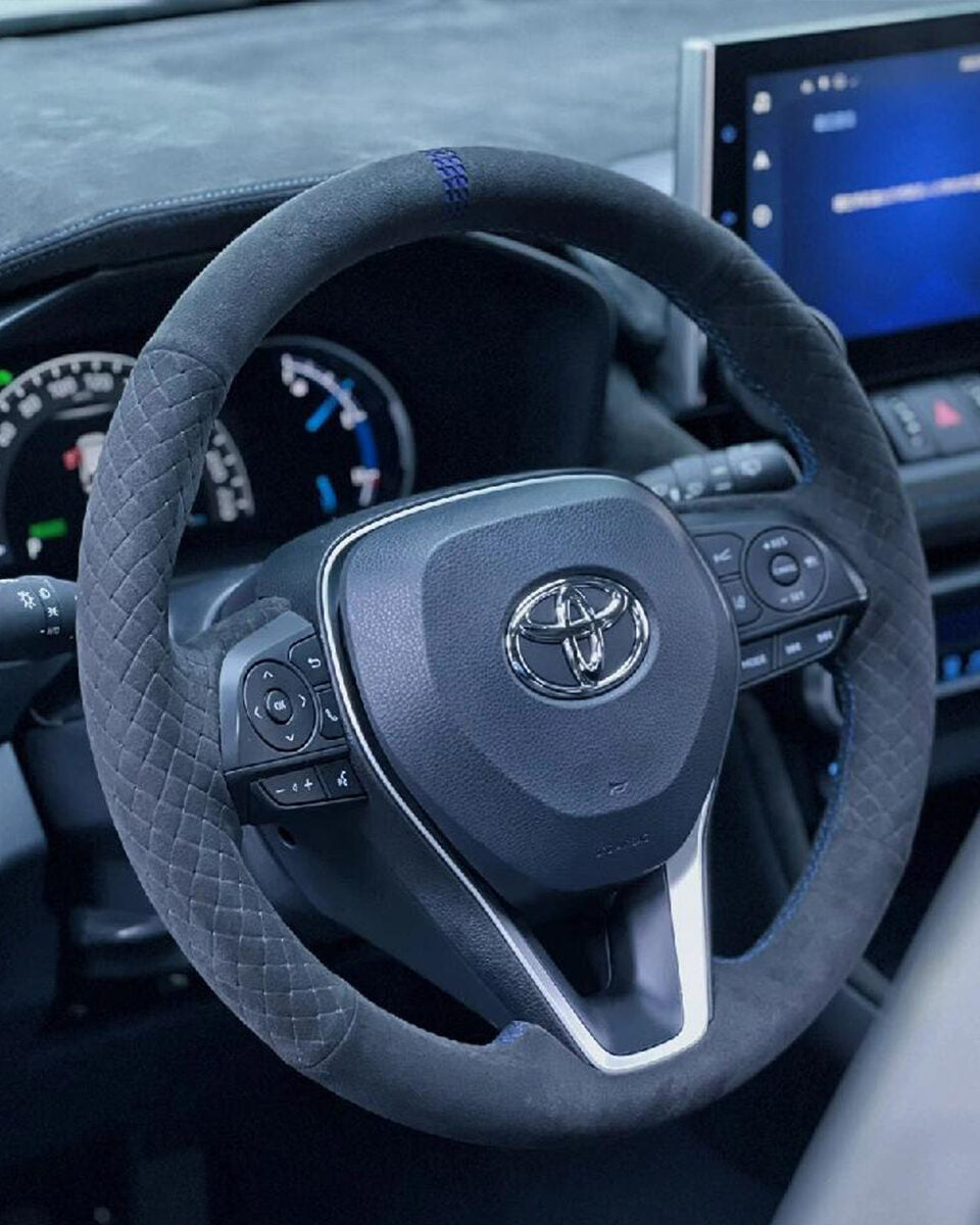 Toyota Corolla steering wheel cover installed